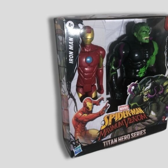 NIB Hasbro Marvel Titan Hero 12" Spider-Man Max Venom Iron Man Vs Venomized Hulk - Picture 2 of 9